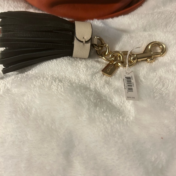 Coach black leather tassel bag charm. NWT. BAG NOT INCLUDED - Picture 3 of 4